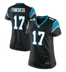 Nike Panthers #17 Devin Funchess Black Team Color Womens Stitched NFL Elite Jersey