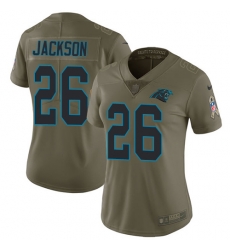 Nike Panthers #26 Donte Jackson Olive Womens Stitched NFL Limited 2017 Salute to Service Jersey