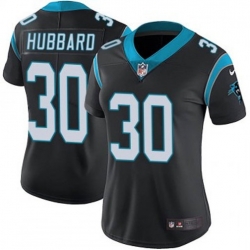 Women Carolina Panthers #30 Chuba Hubbard Black F U S E Stitched NFL Jersey