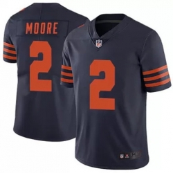 Men Chicago Bears 2 DJ Moore Navy Vapor Limited Stitched NFL Jersey