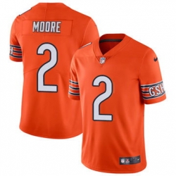 Men Chicago Bears 2 DJ Moore Orange Vapor Limited Stitched NFL Jersey