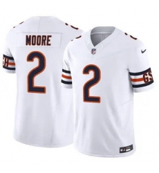 Men Chicago Bears 2 DJ Moore White Vapor Limited Stitched NFL Jersey II