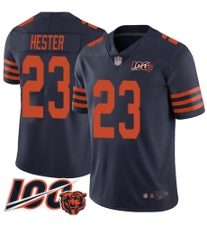 Men Chicago Bears 23 Devin Hester Limited Navy Blue Rush Vapor Untouchable 100th Season Football Jersey 