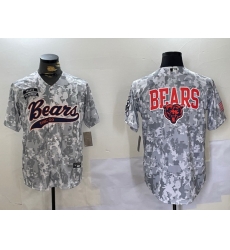 Men Chicago Bears Camo With Patch Cool Base Stitched Baseball Jersey 5