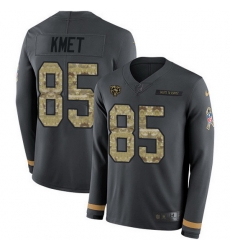 Nike Bears 85 Cole Kmet Anthracite Salute to Service Men Stitched NFL Limited Therma Long Sleeve Jersey