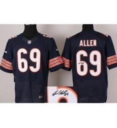 Nike Chicago Bears 69 Jared Allen Blue Elite Signed NFL Jersey