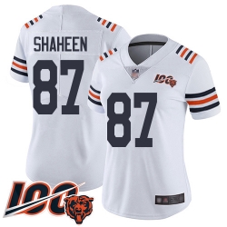 Women Chicago Bears 87 Adam Shaheen White 100th Season Limited Football Jersey