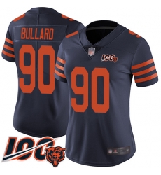 Women Chicago Bears 90 Jonathan Bullard Limited Navy Blue Rush Vapor Untouchable 100th Season Football Jersey