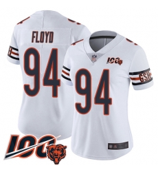 Women Chicago Bears 94 Leonard Floyd White Vapor Untouchable Limited Player 100th Season Football Jersey