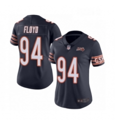 Womens Chicago Bears 94 Leonard Floyd Navy Blue Team Color 100th Season Limited Football Jersey