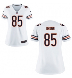 Women's NIKE Chicago Bears #85 DANIEL BROWN GAME White JERSEY