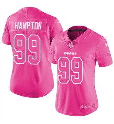 Womens Nike Bears #99 Dan Hampton Pink  Stitched NFL Limited Rush Fashion Jersey