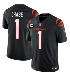 Men Cincinnati Bengals 1 Ja Marr Chase Black 2026 F U S E 2 Star C Patch Vapor Untouchable Limited Stitched Football Jersey Men Cincinnati Bengals 1 Ja Marr Chase Black 2026 F U S E 2 Star C Patch Vapor Untouchable Limited Stitched Football Jersey
