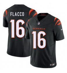 Men Cincinnati Bengals 16 Joe Flacco Black 2025 F U S E  Vapor Untouchable Limited Stitched Football Jersey