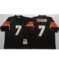 Men Cincinnati Bengals 7 Boomer Esiason Black M&N Throwback Jersey