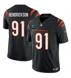 Men Cincinnati Bengals 91 Trey Hendrickson Black 2025 F U S E  With 1 Star C Patch Vapor Untouchable Limited Stitched Football Jersey