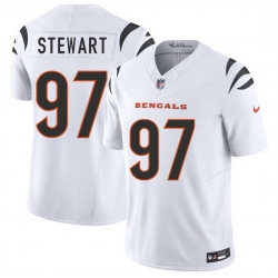 Men Cincinnati Bengals 97 Shemar Stewart White 2025 Draft F U S E  Vapor Untouchable Limited Stitched Football Jersey