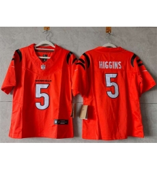 Women Cincinnati Bengals 5 Tee Higgins Orange F U S E Stitched Vapor Football Jersey Women Cincinnati Bengals 5 Tee Higgins Orange F U S E Stitched Vapor Football Jersey