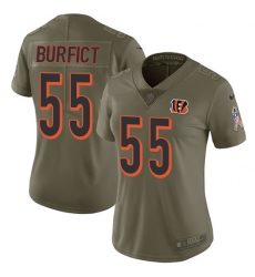 Womens Nike Bengals #55 Vontaze Burfict Olive Stitched NFL Limited 2017 Salute to Service Jersey Womens Nike Bengals #55 Vontaze Burfict Olive Stitched NFL Limited 2017 Salute to Service Jersey