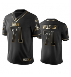 Cleveland Browns 71 Jedrick Wills Men Nike Black Golden Edition Vapor Limited Jersey