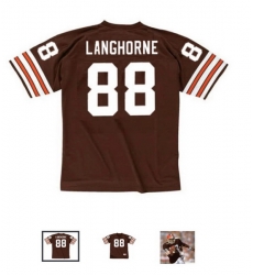 Men CLeveland Browns Reggie Langhorne Brown Throwback NFL Stitched Jersey