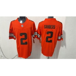 Men Cleveland Browns 2 Shedeur Sanders Orange 2026 Vapor Limited Stitched Football Jersey