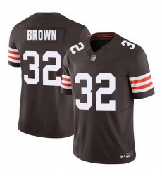 Men Cleveland Browns 32 Jim Brown Brown F U S E  Vapor Limited Stitched Football Jersey