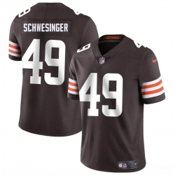 Men Cleveland Browns 49 Carson Schwesinger Brown 2025 Draft Vapor Untouchable Limited Stitched Football Jersey