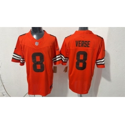 Men Cleveland Browns  8 Jared Verse Orange 2026 Vapor Limited Stitched Football Jersey