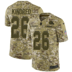 Nike Browns #26 Derrick Kindred Camo Men Stitched NFL Limited 2018 Salute To Service Jersey