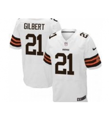 Nike Cleveland Browns 21 Justin Gilbert White Elite NFL Jersey