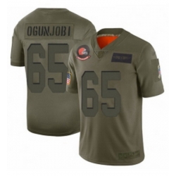 Womens Cleveland Browns 65 Larry Ogunjobi Limited Camo 2019 Salute to Service Football Jersey
