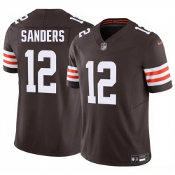 Youth Cleveland Browns 12 Shedeur Sanders Brown 2025 Draft F U S E  Vapor Limited Stitched Football Jersey