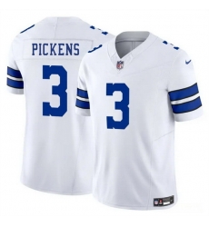 Men Dallas Cowboys 3 George Pickens White 2025 F U S E Vapor Untouchable Limited Stitched Football Jersey