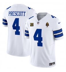 Men Dallas Cowboys 4 Dak Prescott White 2025 F U S E With 4 star C Patch And Walter Payton Patch Vapor Limited Stitched Football Jersey Men Dallas Cowboys 4 Dak Prescott White 2025 F U S E With 4 star C Patch And Walter Payton Patch Vapor Limited Stitched Football Jersey