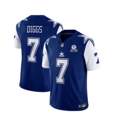 Men Dallas Cowboys 7 Trevon Diggs Navy 2023 F U S E With 1960 Patch Vapor Limited Stitched Football Jersey