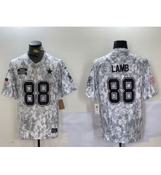 Men Dallas Cowboys 88 CeeDee Lamb 2024 F U S E Arctic Camo Salute To Service Limited Stitched Football Jersey