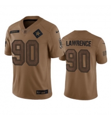 Men Dallas Cowboys 90 DeMarcus Lawrence 2023 Brown Salute To Service Limited Stitched Football Jersey