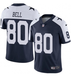 Nike Dallas Cowboys 80 Blake Bell Navy Blue Thanksgiving Men Stitched NFL Vapor Untouchable Limited Throwback Jersey