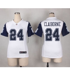 Nike Cowboys 24 Morris Claiborne White Womens Stitched NFL Elite Rush Jersey Nike Cowboys 24 Morris Claiborne White Womens Stitched NFL Elite Rush Jersey