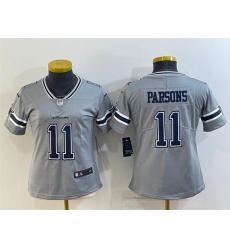 Women Dallas Cowboys 11 Micah Parsons Gray Stitched Jersey Women Dallas Cowboys 11 Micah Parsons Gray Stitched Jersey