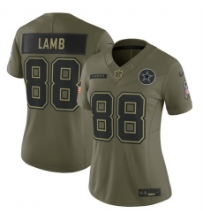 Women Dallas Cowboys 88 CeeDee Lamb Olive 2025 Salute to Service Limited Stitched Football Jersey Women Dallas Cowboys 88 CeeDee Lamb Olive 2025 Salute to Service Limited Stitched Football Jersey