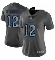 Womens Nike Dallas Cowboys 12 Roger Staubach Gray Static Vapor Untouchable Limited NFL Jersey Womens Nike Dallas Cowboys 12 Roger Staubach Gray Static Vapor Untouchable Limited NFL Jersey