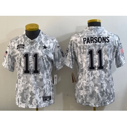 Youth Dallas Cowboys 11 Micah Parsons 2024 F U S E Arctic Camo Salute To Service Limited Stitched Football Jersey 1