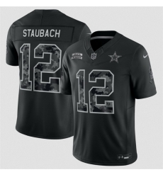 Youth Dallas Cowboys 12 Roger Staubach Black 2026 Salute to Service Limited Stitched Football Jersey Youth Dallas Cowboys 12 Roger Staubach Black 2026 Salute to Service Limited Stitched Football Jersey