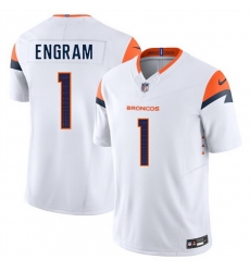 Men Denver Broncos 1 Evan Engram White 2024 F U S E Vapor Limited Stitched Football Jersey Men Denver Broncos 1 Evan Engram White 2024 F U S E Vapor Limited Stitched Football Jersey