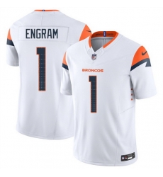 Men Denver Broncos 1 Evan Engram White 2025 F U S E Vapor Limited Stitched Football Jersey Men Denver Broncos 1 Evan Engram White 2025 F U S E Vapor Limited Stitched Football Jersey