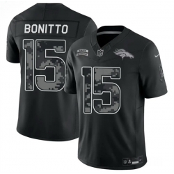 Men Denver Broncos  15 Nik Bonitto Black F U S E  2026 Salute to Service Limited Stitched Football Jersey
