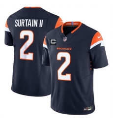 Men Denver Broncos 2 Pat Surtain II Navy 2025 F U S E With 2 Star C Patch Vapor Limited Stitched Football Jersey Men Denver Broncos 2 Pat Surtain II Navy 2025 F U S E With 2 Star C Patch Vapor Limited Stitched Football Jersey