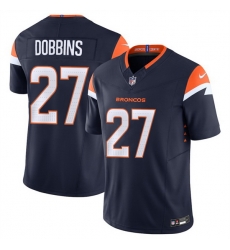 Men Denver Broncos 27 J K Dobbins Navy F U S E Vapor Limited Stitched Football Jersey Men Denver Broncos 27 J K Dobbins Navy F U S E Vapor Limited Stitched Football Jersey